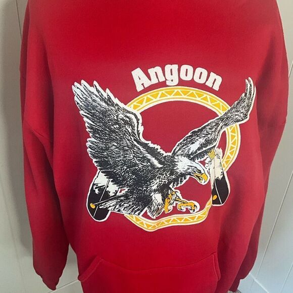 Vintage Jerzees Men’s XL Red Angoon Native American Bald Eagle Sweatshir… - Picture 2 of 13